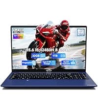 NIMO 17.3" IPS FHD-Laptop, Intel 6 Cores i3-1215U 16GB RAM 1TB SSD (Beat Ryzen 5 7520U, Up to 4.4GHz) Computer with 65W GaN Type C Backlit Keyboard Fingerprint, for Home Student and Business Blue