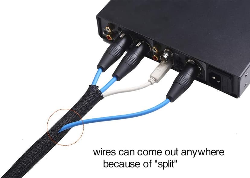 Alex Tech 10ft - 1/2 inch Cord Protector Wire Loom Tubing Cable Sleeve Split Sleeving For USB Cable Power Cord Audio Video Cable – Protect Cat From Chewing - Black