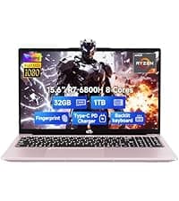 NIMO 15.6 IPS FHD-Laptop, 16GB RAM 1TB SSD Intel Pentium Quad Core N100, Computer with Backlit Keyboard Fingerprint (Beat to i3-1115G4 Up to 3.4GHz) Laptops for Student, Win 11 Rose Gold