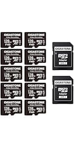 GIGASTONE 64GB 2-Pack Micro SD Card, 4K UHD Video, Surveillance Security Cam Action Camera Drone Professional, 90MB/s Micro SDXC UHS-I U3 Class 10
