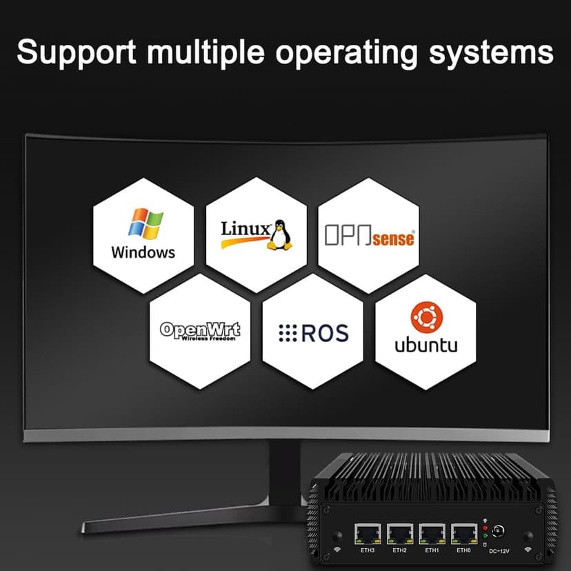 4X 2.5GbE Intel I225-V Ethernet Firewall Appliance Mini PC, Intel Celeron J4125 AES-NI VPN Router PC HDMI VGA 4GB RAM 64GB MSATA SSD