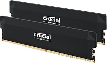 Crucial Pro DDR5 RAM 32GB Kit (2x16GB) 6400MHz CL38, Overclocking Desktop Gaming Memory, Intel XMP 3.0 & AMD Expo Compatible – Black CP2K16G64C38U5B