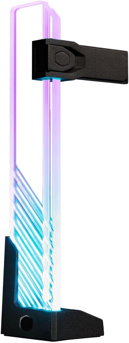 Cooler Master MasterAccessory ARGB GPU Support Bracket, Edge-Lit ARGB Tempered Glass, Universal GPU Bracket, Multiple Orientations (MCA-U000R-GSBTG-00)