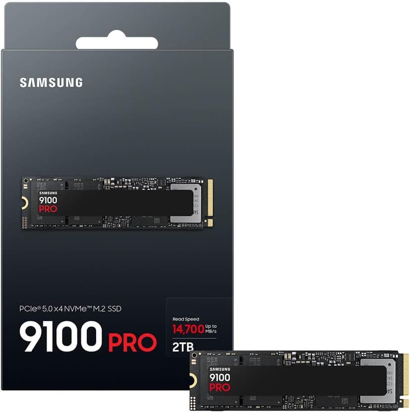 Samsung SSD 9100 PRO 2TB, PCIe 5.0x4 M.2 2280, Seq. Read Speeds Up to 14,800MB/s, Best for AI Computing, Gaming, and Heavy Duty Workstations (MZ VAP2T0B/AM)