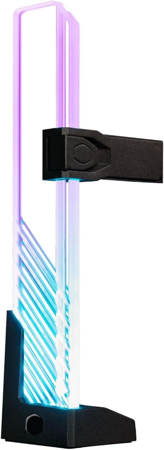 Cooler Master MasterAccessory ARGB GPU Support Bracket, Edge-Lit ARGB Tempered Glass, Universal GPU Bracket, Multiple Orientations (MCA-U000R-GSBTG-00)
