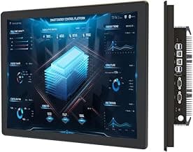 YanKe 12.1" Industrial Computer Touch Screen 10 Point Touch Industrial Computer, Resolution 1024 * 768 450nit, RJ45*2 USB*4 com*2 HD*1 WiFi+BT(N5095/8+256)