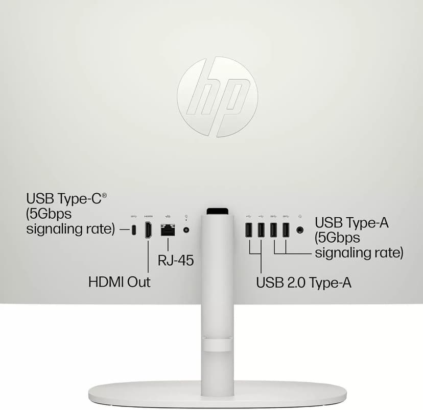 HP All-in-One Desktop PC, 21.5" FHD Display, 16GB RAM, 1TB SSD, Intel Celeron J4025, Webcam, WiFi 6, HDMI, Windows 11 Pro, with Microsoft Office Lifetime License