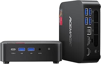 ACEMAGICIAN Mini PC AMD Ryzen 7 5700U : 32GB DDR4 1TB NVMe SSD Mini Computers, Small Gaming PC 4K@60Hz Triple Display, Mini Desktop WiFi6 | Bluetooth 5.2 | Dual Channel | Auto Power On | K1