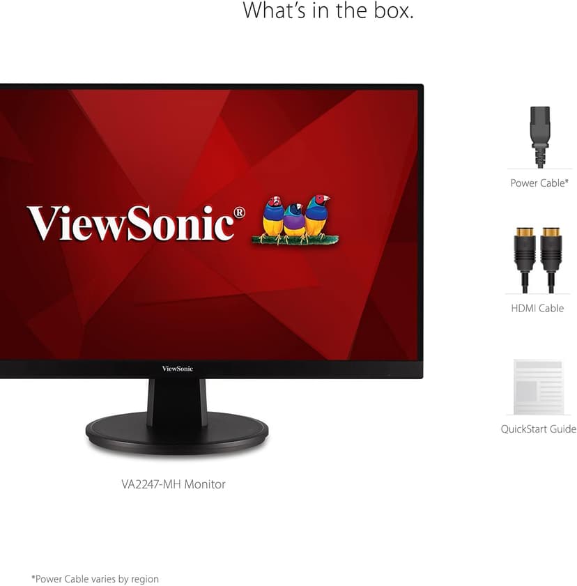 ViewSonic VA2247-MH 22 Inch Full HD 1080p Monitor with 100Hz, FreeSync, Ultra-Thin Bezel, Eye Care, HDMI, VGA Inputs for Home and Office