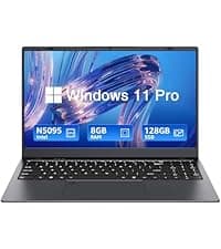 15.6-inch Windows 11 Laptop, 16GB RAM, 512GB SSD, FHD IPS Display Laptop Computer, Intel N5095 Quad Core, 2.4/5G WiFi, BT4.2 Backlit and Fingerprint, Lightweight and Portable