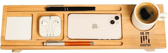 Personalized Wooden Desk Organizer for Trader, Trading Room Decor, Desk Decor, Custom Laptop Stand, Investor Gift, Entrepreneur Gift, Crypto