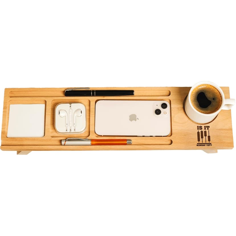 Personalized Wooden Desk Organizer for Trader, Trading Room Decor, Desk Decor, Custom Laptop Stand, Investor Gift, Entrepreneur Gift, Crypto