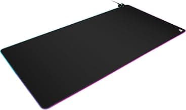 Corsair MM700 RGB Extended 3XL Cloth Gaming Mouse Pad/Desk Mat - Massive 1,220mm x 610mm (48” x 24”) Cloth Surface, 360° Three-Zone RGB Lighting, Two USB Ports - Black