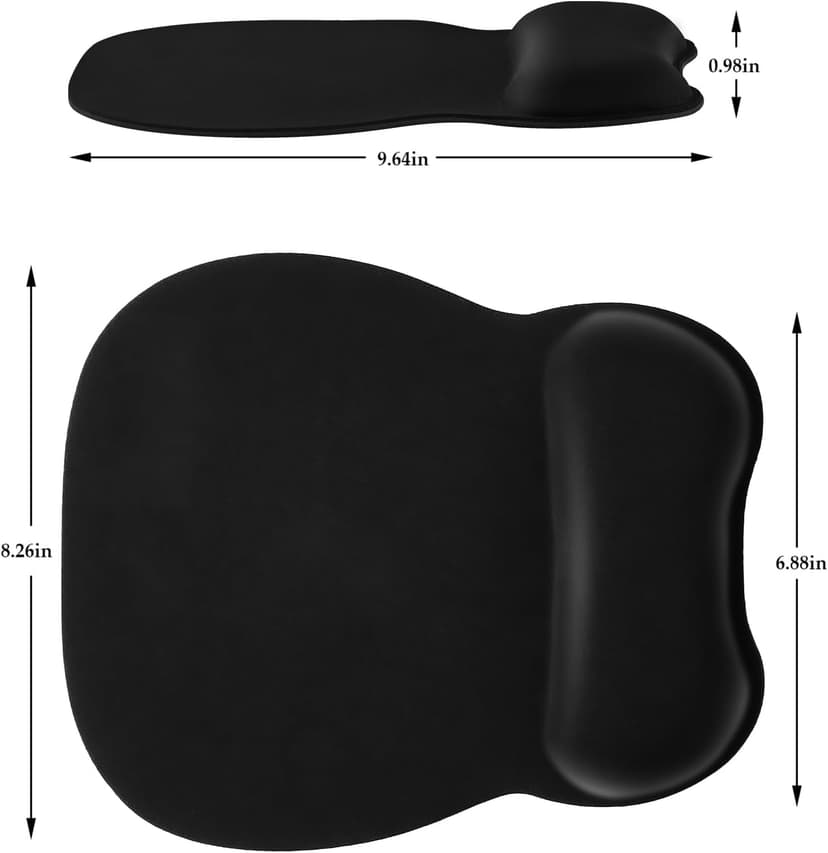 EooCoo Ergonomic Mouse Pad with Wrist Support, Mousepad with Memory Foam Wrist Rest and Non-Slip Base for Computer, Cafe, Home & Office, 9.64 x 8.26 in Office Desk Accessories