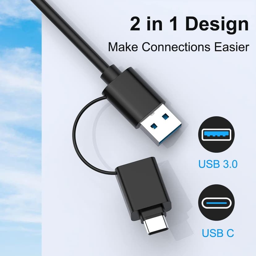 USB C USB3.0 Multi Card Reader for SD, CF, Micro SD, XD, MS Cards - 7 in 1 Adapter Hub for Windows, Mac, Linux, Android