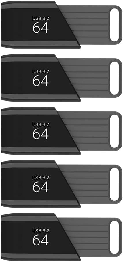 PNY 64GB Attaché X USB 3.2 Gen 1 Flash Drive, Advanced Performance Up to 130MB/s Read, Everyday Data Store & Transfer, Reliable Portable Storage, Durable, Type-A, Computers, Laptops, Desktops, 5-Pack