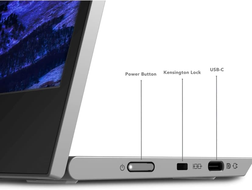 Lenovo L15 Portable Monitor, 15.6” Display, Full HD Resolution, IPS Panel, 250 nits Brightness, 60Hz Refresh Rate, USB-C Ports, Height-Adjustable Stand, Flicker-Free Technology, Grey
