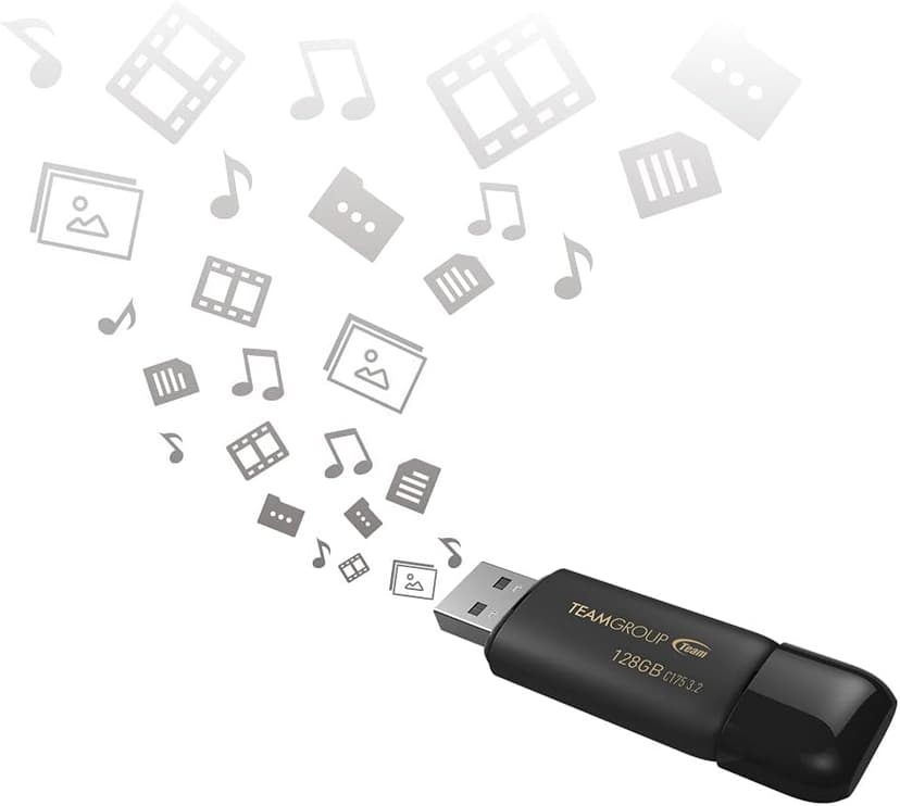 TEAMGROUP C175 1TB USB 3.2 Gen 1 (USB 3.1/3.0) Read 100MB/s Flash Thumb Drive, External Data Storage Memory Stick Compatible with Computer/Laptop Matte Black TC17531TBB01