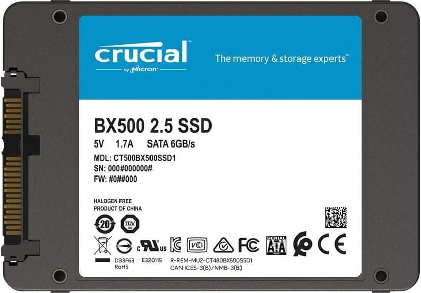 Crucial BX500 500GB SATA LLL 2.5" SSD