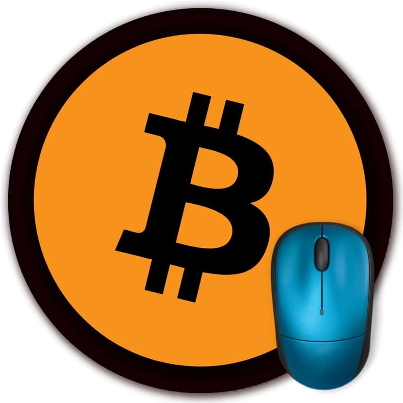 Bitcoin Crypto Round Mouse Pad, Non-Slip Rubber Base Mousepad for Laptop Computer PC Office Home