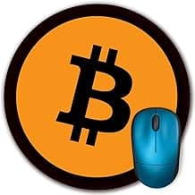 Bitcoin Crypto Round Mouse Pad, Non-Slip Rubber Base Mousepad for Laptop Computer PC Office Home