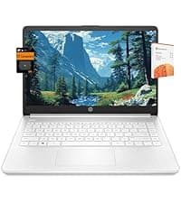 HP 14" Ultra Light Laptop for Student & Home (Intel Quad-Core N4120, 4GB RAM, 128GB(64GB + 64GB SD), 1-Year Office 365) 11-Hr Long Battery Life, Webcam, WiFi, Win 11 Home in S Mode - Snow White