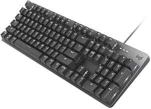 Logitech K845 Mechanical Illuminated Keyboard, Strong Adjustable Tilt Legs, Full Size, Aluminum Top Case, 104 Keys, USB Corded, Windows (TTC Brown Switches)