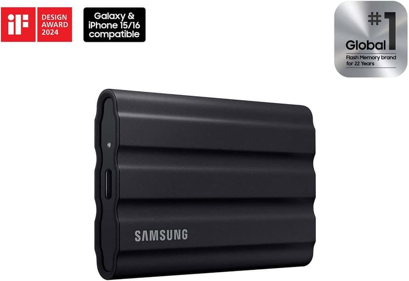 Samsung T7 Shield 4TB Portable SSD - 1050MB/s, Rugged, Water & Dust Resistant, for Content Creators - Black