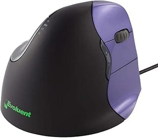 Evoluent VM4S Vertical Mouse 4 Small for Right Hand – Ergonomic Mouse Wired USB, Helps Reduce Carpal Tunnel, Adjustable Speed & Programmable Buttons, Vertical Ergonomic Wired Mouse, Gaming/Office Use