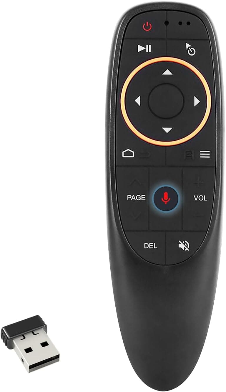 EASYTONE Air Mouse Remote Control, 2.4 GHz Wireless Voice Remote Control with IR Learning, Wireless Connection via USB Receiver Air Mouse for PC Android TV Box Laptop Projector Windows Android Mac OS