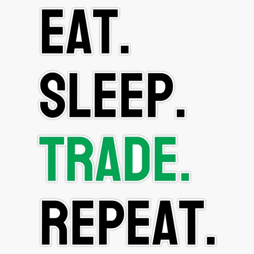 Eat sleep trade repeat | trader lifestyle | forex lifestyle | cryptocurrency | crypto trading Sticker Vinyl Bumper Sticker Decal Waterproof 5"