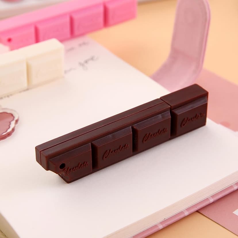 JKJF 6 PCS Simulation Chocolate Shape Rollerball Pens Chocolate Shape Gel Ink Pen Novelty Food Pens for School Office Stationery Writing Supplies - 0.7mm Black