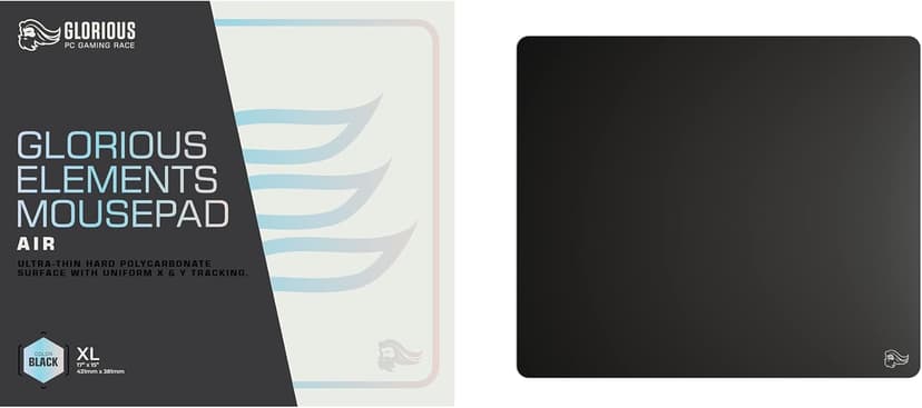 Glorious Elements Air Mousepad - XL Hard and Ultra Thin Polycarbonate Flexible Surface Large Gaming Mouse Pad 15"X17" Extended Hard Mousepad (Helios) (GLO-MP-ELEM-AIR)