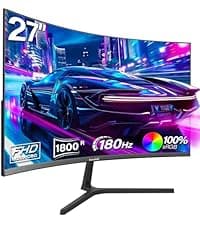 24.5 Inch Gaming Curved Monitor Built-in Speakers, 3000R 120Hz PC Screen Full HD 1080P, HDMI 2.0, VGA, Wall Mount Compatible 75 * 75mm
