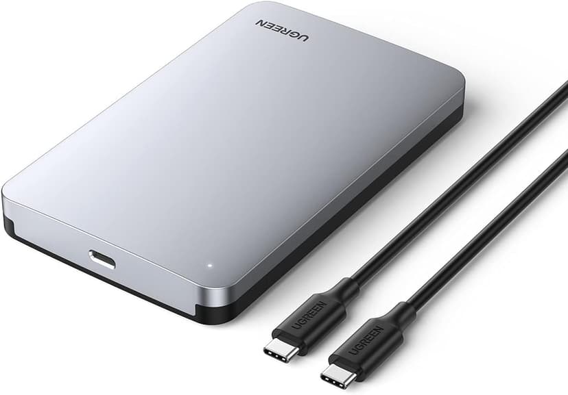 UGREEN USB C Hard Drive Enclosure for 2.5" SATA SSD HDD - Aluminum USB C to SATA Adapter USB 3.1 Gen 2 Support UASP - Compatible with MacBook Pro Air, WD, Seagate, Toshiba, Samsung, Hitachi