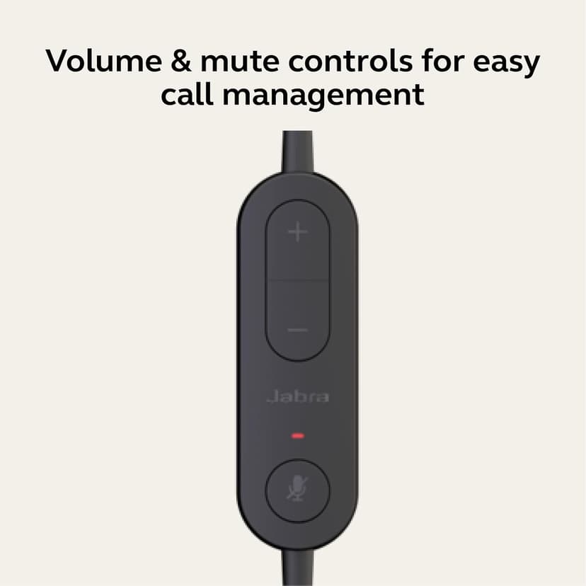 Jabra Evolve 10 Wired Headset with Noise-Cancelling Microphone for PC/Laptop Use, Easy USB-A Setup, TCO Certified, Lightweight Design, Inline Call/Volume Controls for Online Meetings, Black