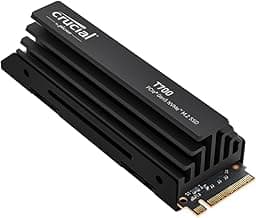 Crucial T700 2TB Gen5 NVMe M.2 SSD with Heatsink - Up to 12,400 MB/s - DirectStorage Enabled - CT2000T700SSD5 - Gaming, Photography, Video Editing & Design - Internal Solid State Drive