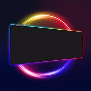 RGB Gaming Mouse Pad,Large Mouse Pad,13 Colors Led Light RGB PC Gaming Desk Mat, Non-Slip Rubber Based with Waterproof Coating Big Mouse Pad 31.5X11.8 in