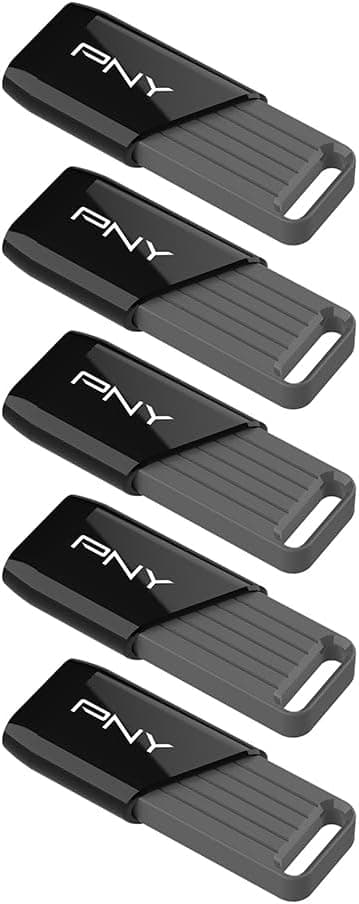 PNY 64GB Attaché X USB 3.2 Gen 1 Flash Drive, Advanced Performance Up to 130MB/s Read, Everyday Data Store & Transfer, Reliable Portable Storage, Durable, Type-A, Computers, Laptops, Desktops, 5-Pack