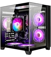 LXZ Desktop PC AMD Ryzen 7-5700G, 16G DDR4 RAM, 1TB NVME SSD, Tower Computer with Power Supply 650W for Home and Office (White)