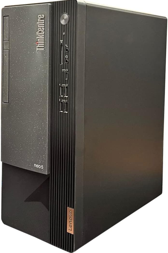 Lenovo ThinkCentre Neo 50T Gen 3 Tower Computer - Intel i7-12700K, 32GB Ram, 1TB NVMe SSD, DisplayPort, HDMI, VGA, DVD-RW, USB Type-C, Card Reader, Wi-Fi, Bluetooth - Windows 11 Pro, Black Desktop