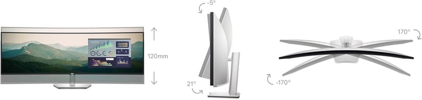 Dell UltraSharp U4924DW 49" Dual Quad HD (DQHD) Curved Screen Edge WLED LCD Monitor - 32:9,Black