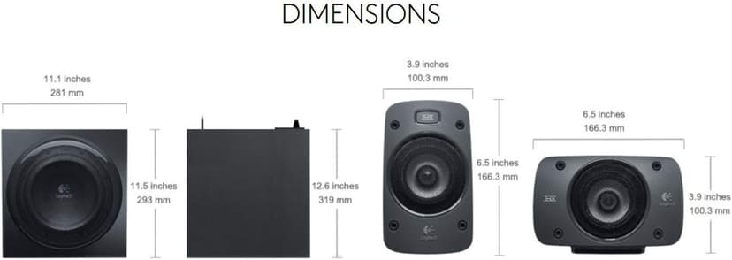 Logitech Z906 5.1 Surround Sound Speaker System - THX, Dolby Digital and DTS Digital Certified - Black