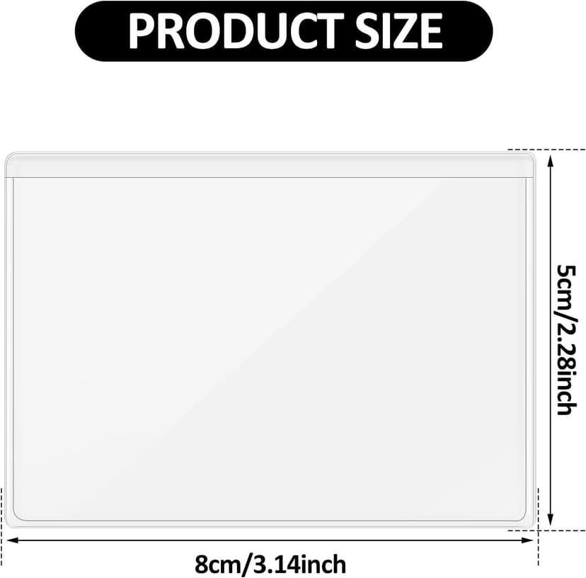 30 Pcs Self-Adhesive Index Card Holders Business Card Pockets Clear Plastic Labels Holders for Organizing Storage Bins Library Card Shelves (3.14 x 2.28 Inches)