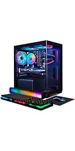 STGAubron Gaming PC, GeForce GTX 1660 Super 6G, Intel Core i3-10100F up to 4.3G, 16G DDR4, 1T SSD, WiFi, BT 5.0, RGB Fan x3, RGB BT Sound Bar, RGB BT Gaming Mic, Windows 11 Home