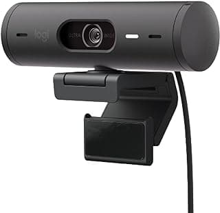 Logitech Brio 501 Full HD Webcam with Auto Light Correction,Show Mode, Dual Noise Reduction Mics, Privacy Cover, Works with Microsoft Teams, Google Meet, Zoom, USB-C Cable - Black