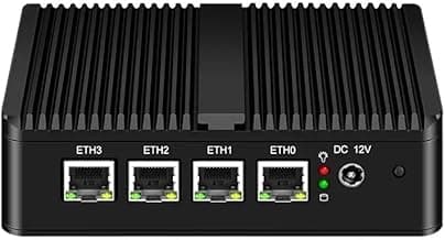 Fanless Mini PC N4000 with 4*i226 2.5G LAN, 2*USB3.0,HDMI,1*VGA,Mini Desktop Computer Support Dual Band WiFi for Industry Business,NO RAM NO SSD (NO RAM NO SSD)