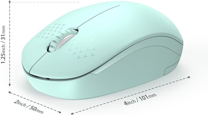 seenda Wireless Mouse, 2.4G Noiseless Mouse with USB Receiver - Portable Computer Mice for PC, Tablet, Laptop with Windows System - Mint Green