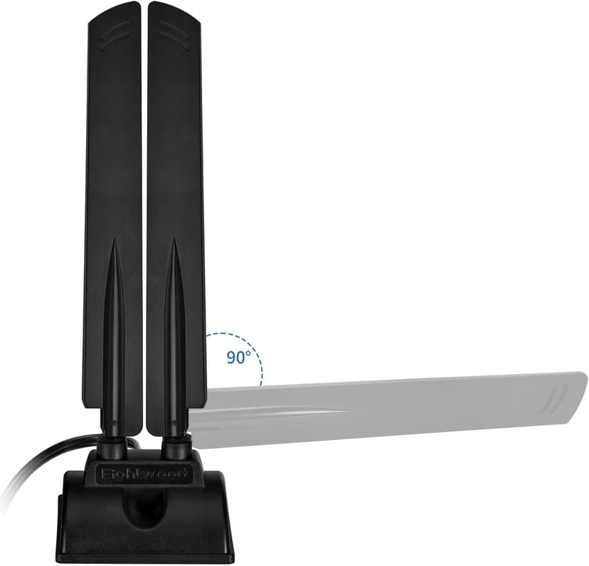 Eightwood WiFi 6E Antenna Tri-Band 6GHz 5GHz 2.4GHz RP-SMA WiFi Antenna Magnet Mount Base for PC Desktop Computer Motherboard WiFi Bluetooth Card Wireless Router