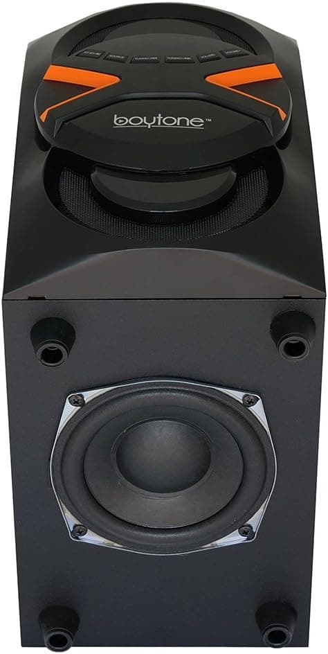 Boytone BT-326F, 2.1 Bluetooth Powerful Home Theater Speaker System, with FM Radio, SD USB Ports, Digital Playback, 40 Watts, Disco Lights, Full Function Remote Control, for Smartphone, Tablet., Black